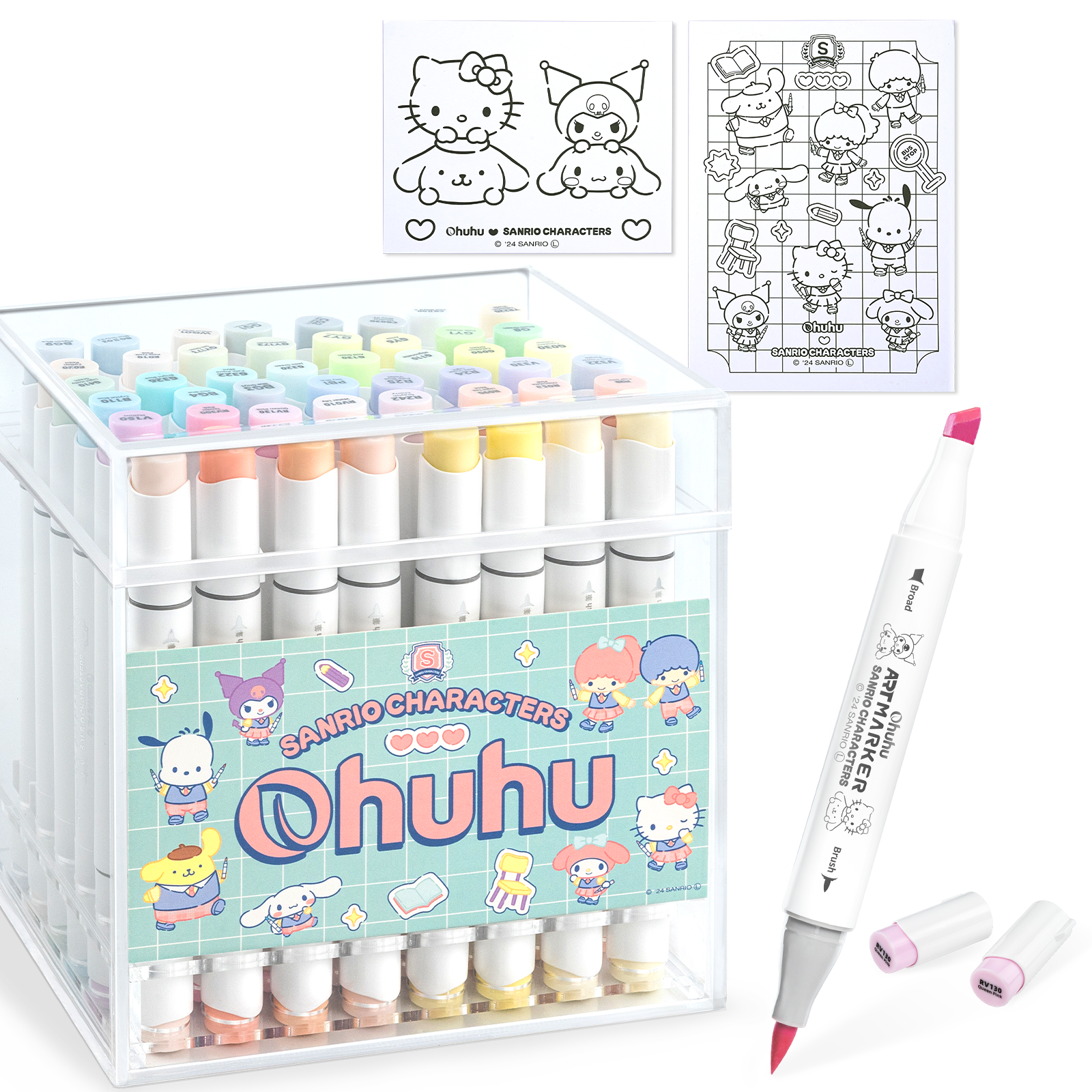 【 サンリオキャラクターズ×Ohuhu 】 イラストマーカー 48色
