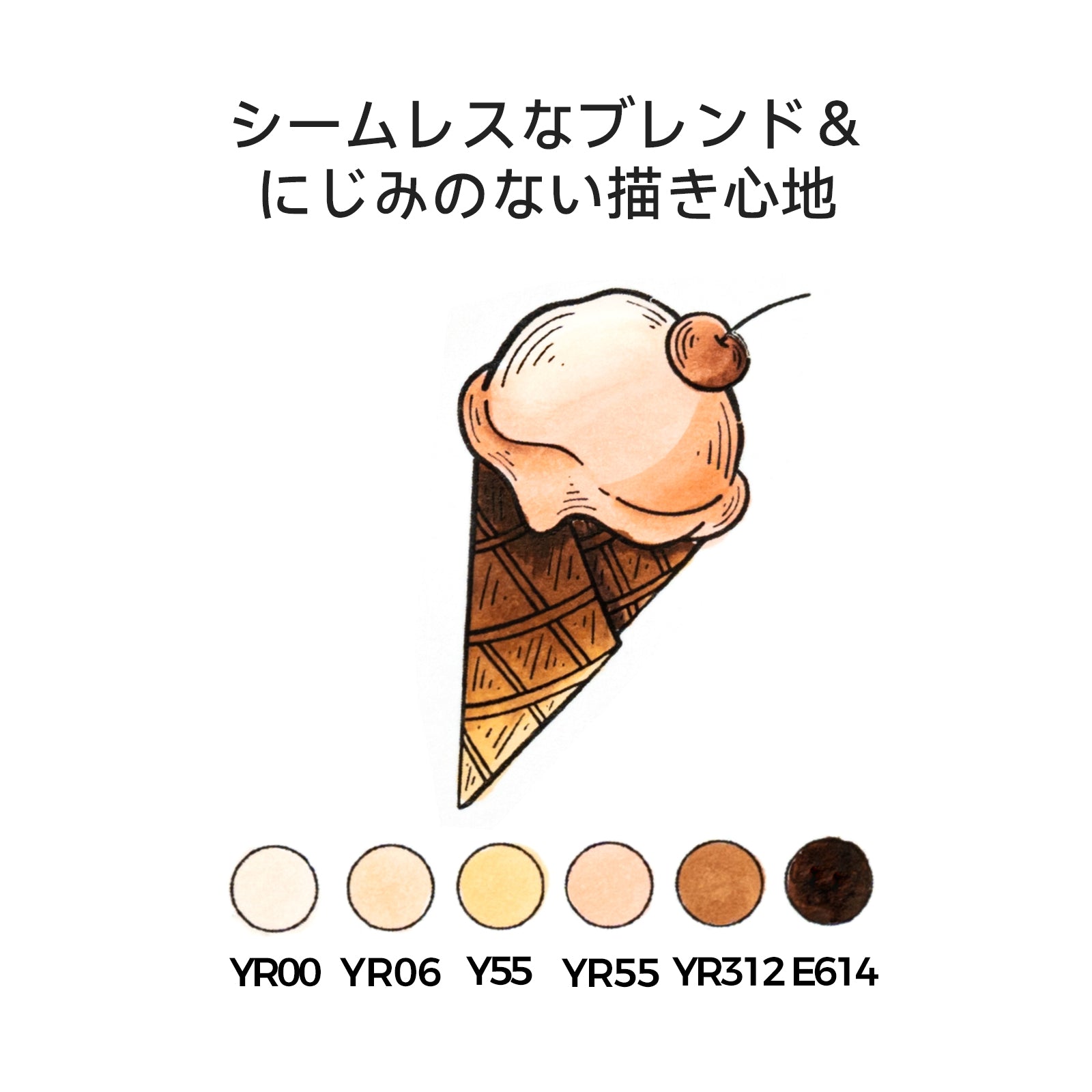 Ohuhu Honolulu イラストマーカー 6本セット スキンカラー