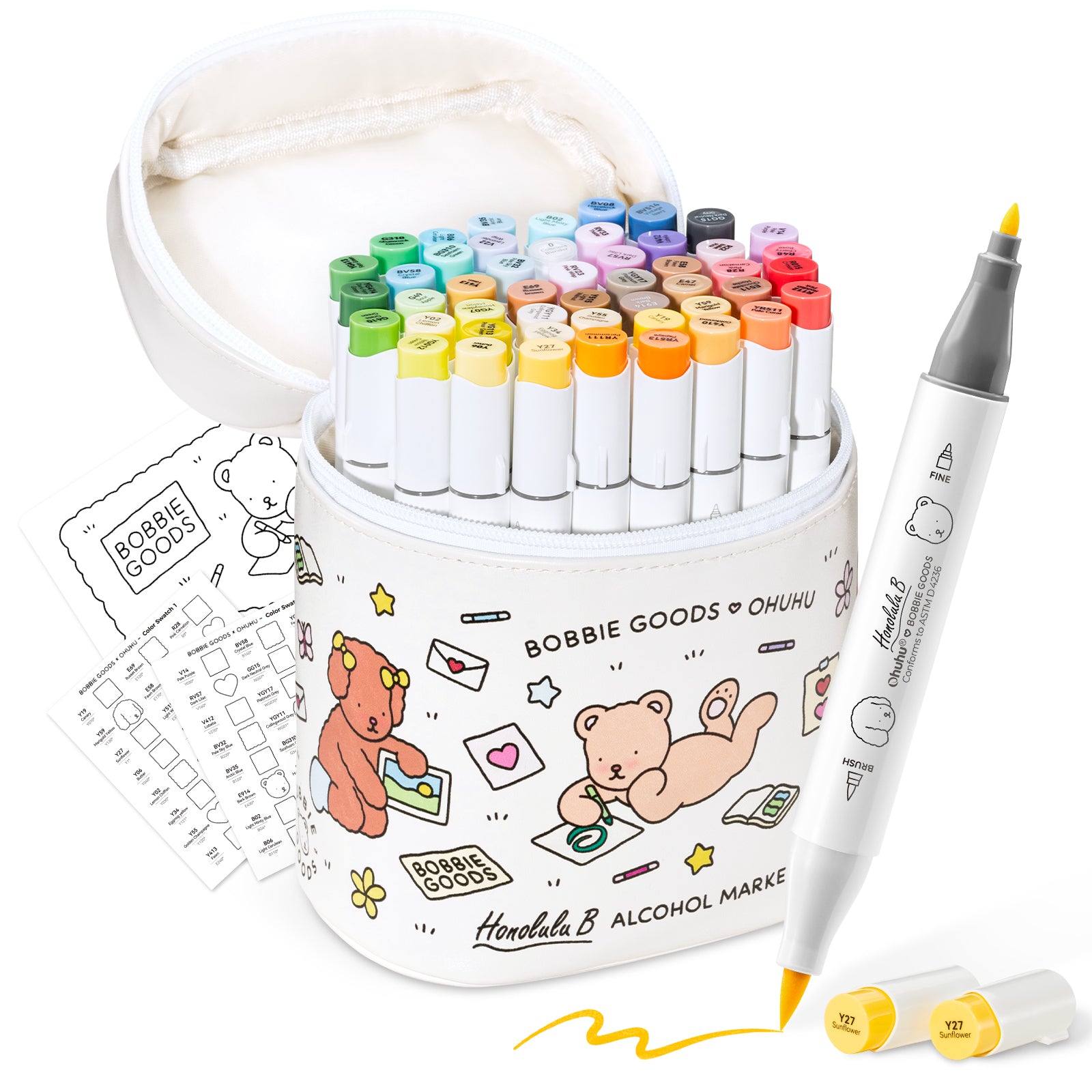 イラストマーカー Ohuhu x Bobbie Goods イラストマーカー 48色 筆・細字 – Ohuhu Japan