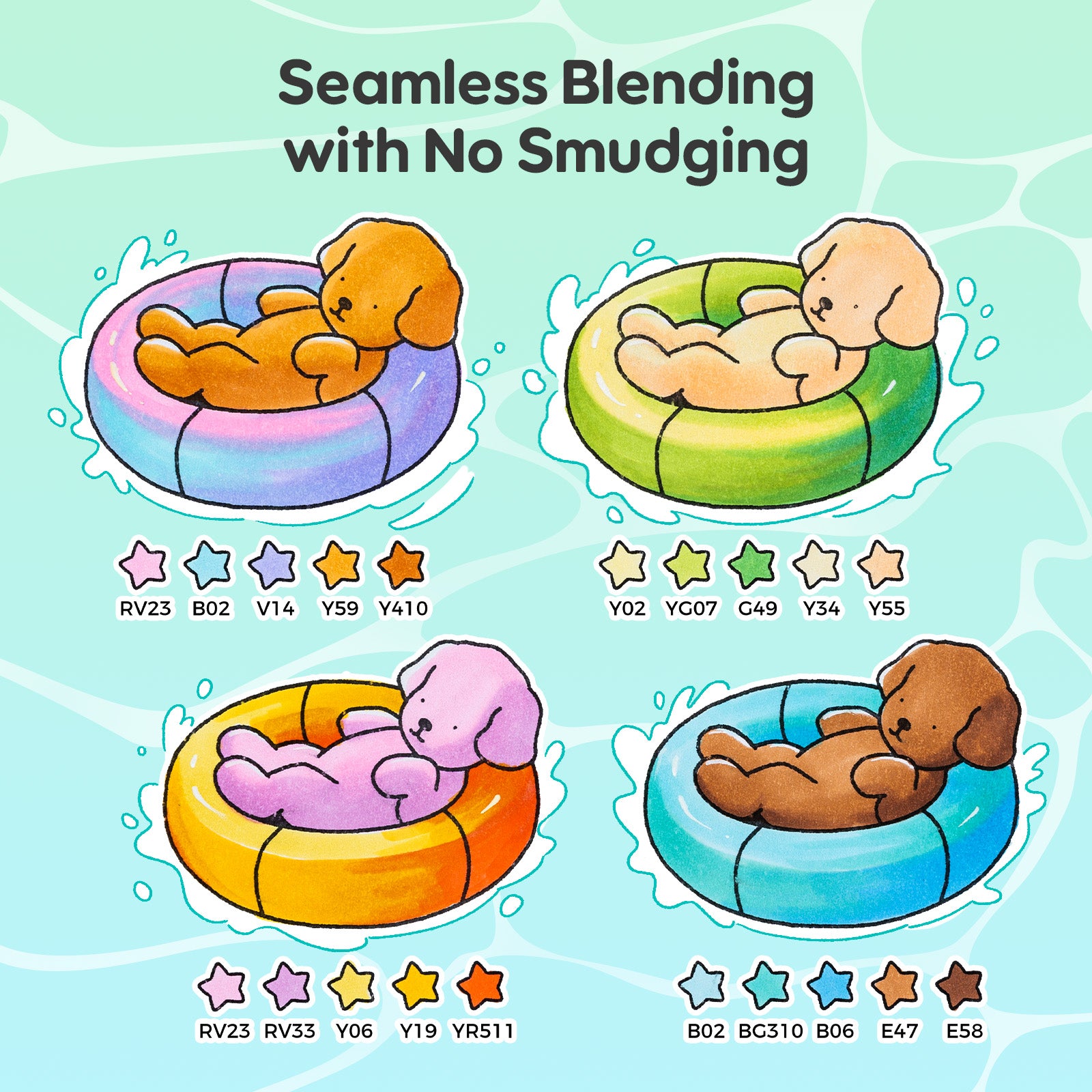 Ohuhu x Bobbie Goods イラストマーカー 48色 筆・細字