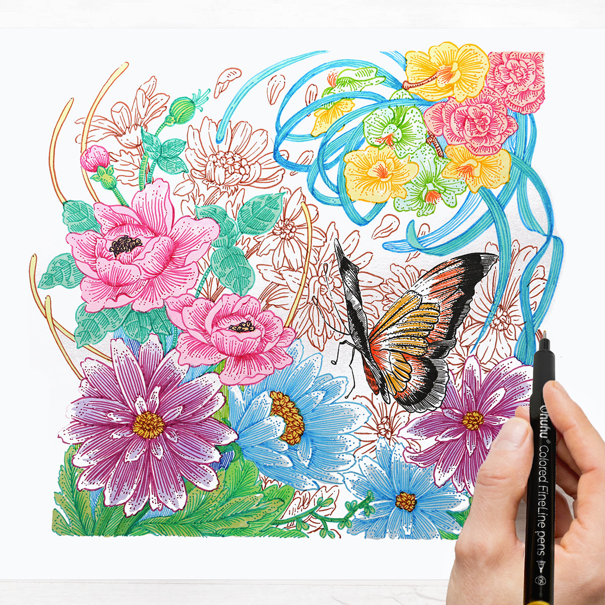 Ohuhu ミリペン 12色 18本セット