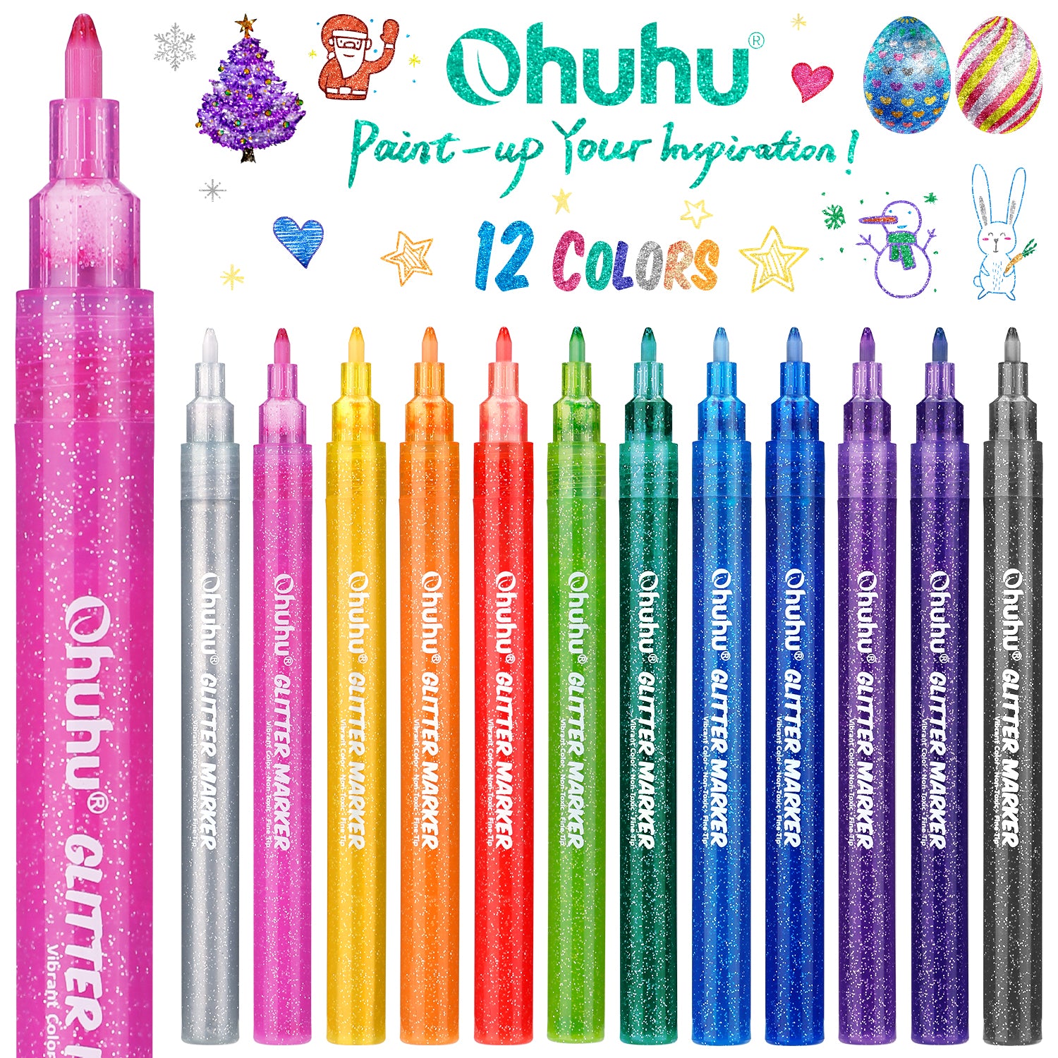 Ohuhu メタリックペン 12色セット