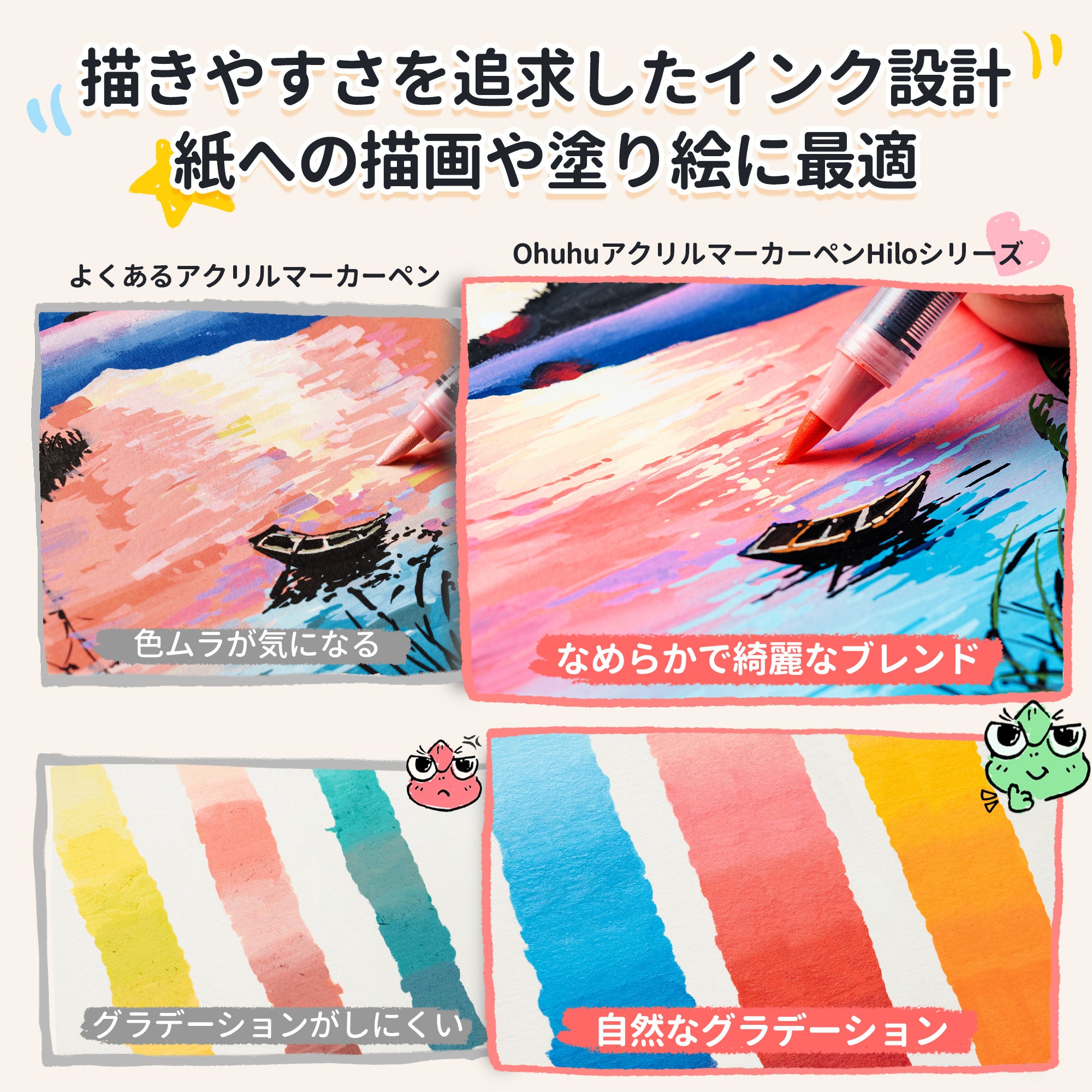 Ohuhu Hiloシリーズ直液式アクリルマーカー