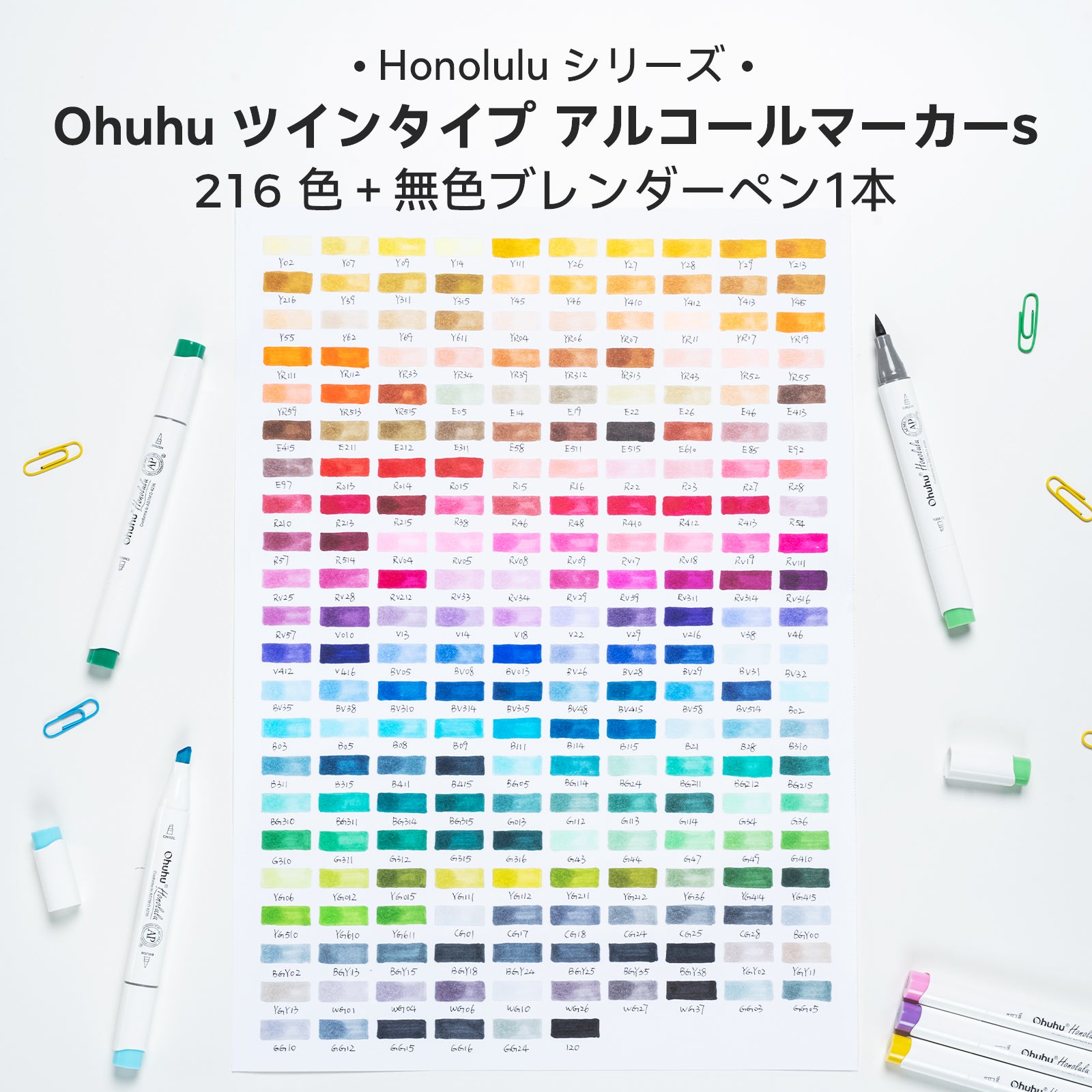 Ohuhu Honolulu イラストマーカー 216色