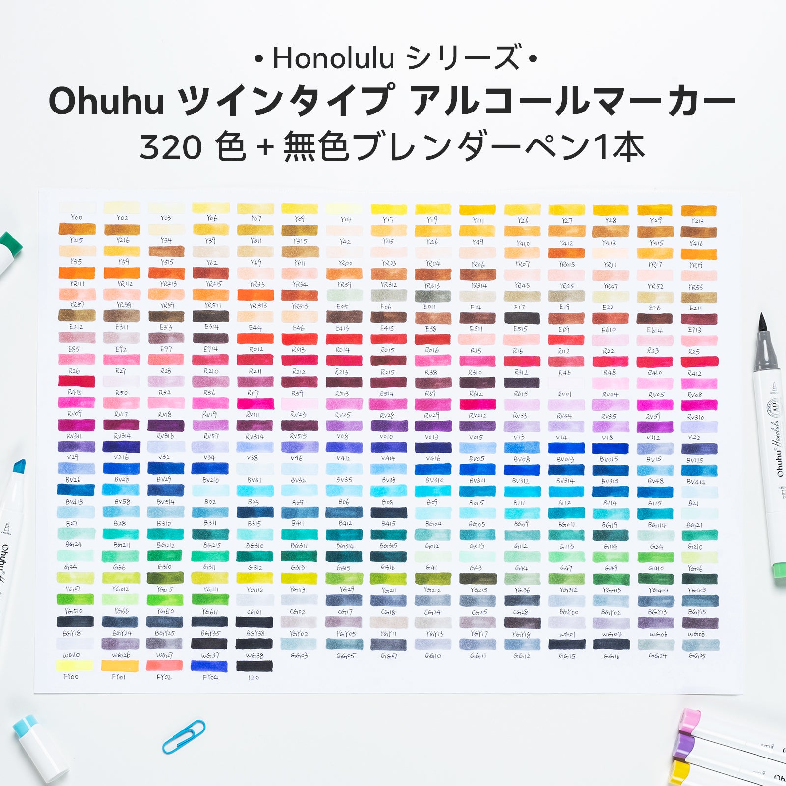 Ohuhu Honolulu イラストマーカー 320色
