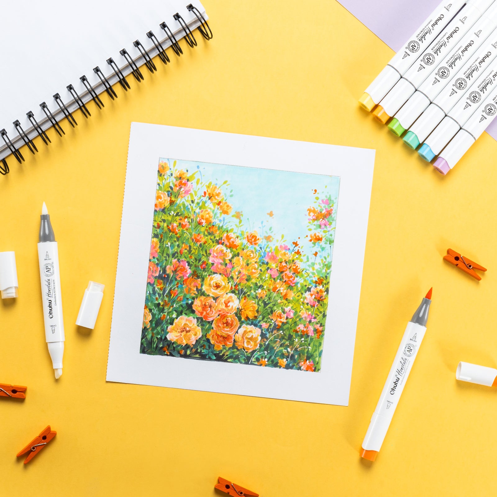 Ohuhu Honolulu イラストマーカー 48色 中間色