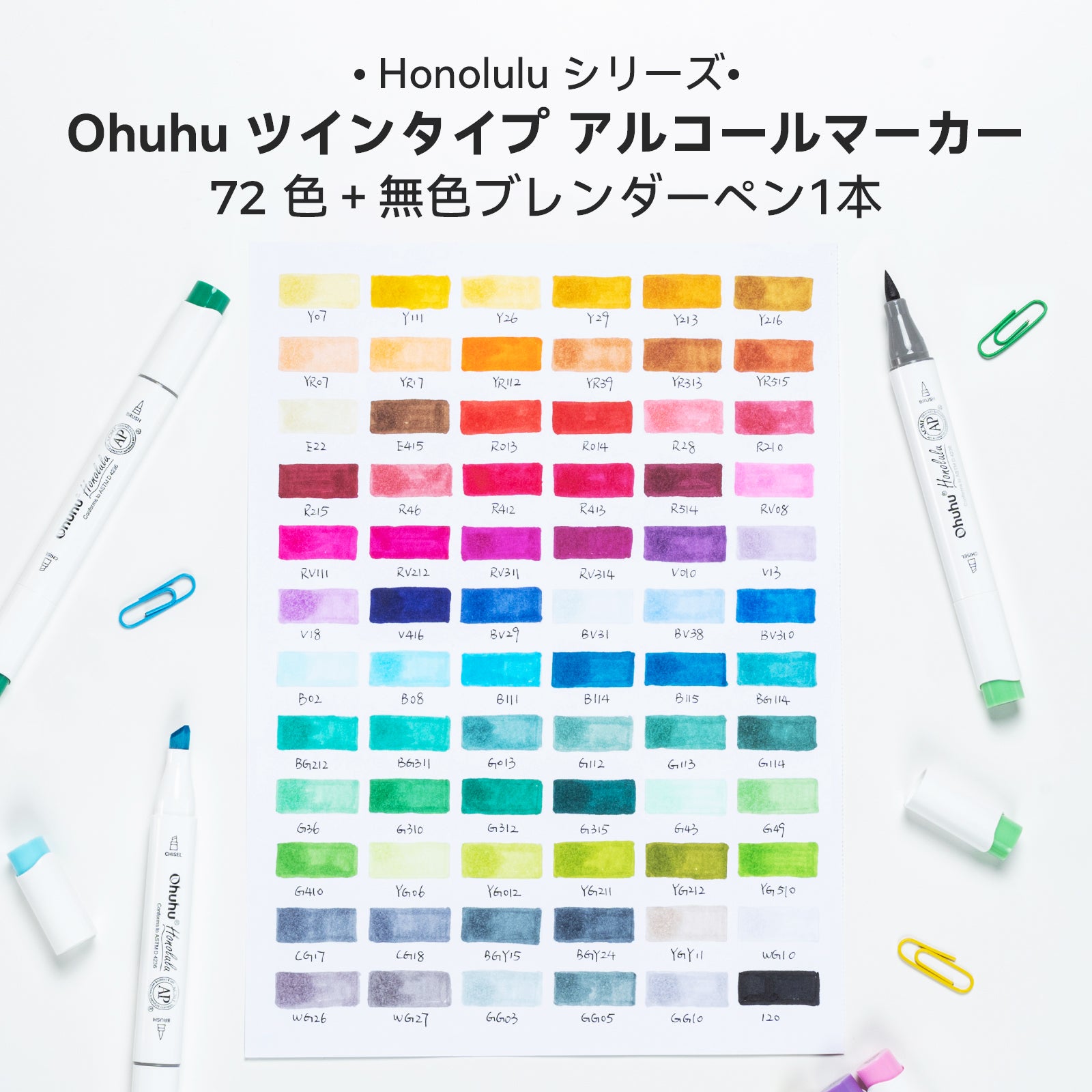 Ohuhu Honolulu イラストマーカー 72色