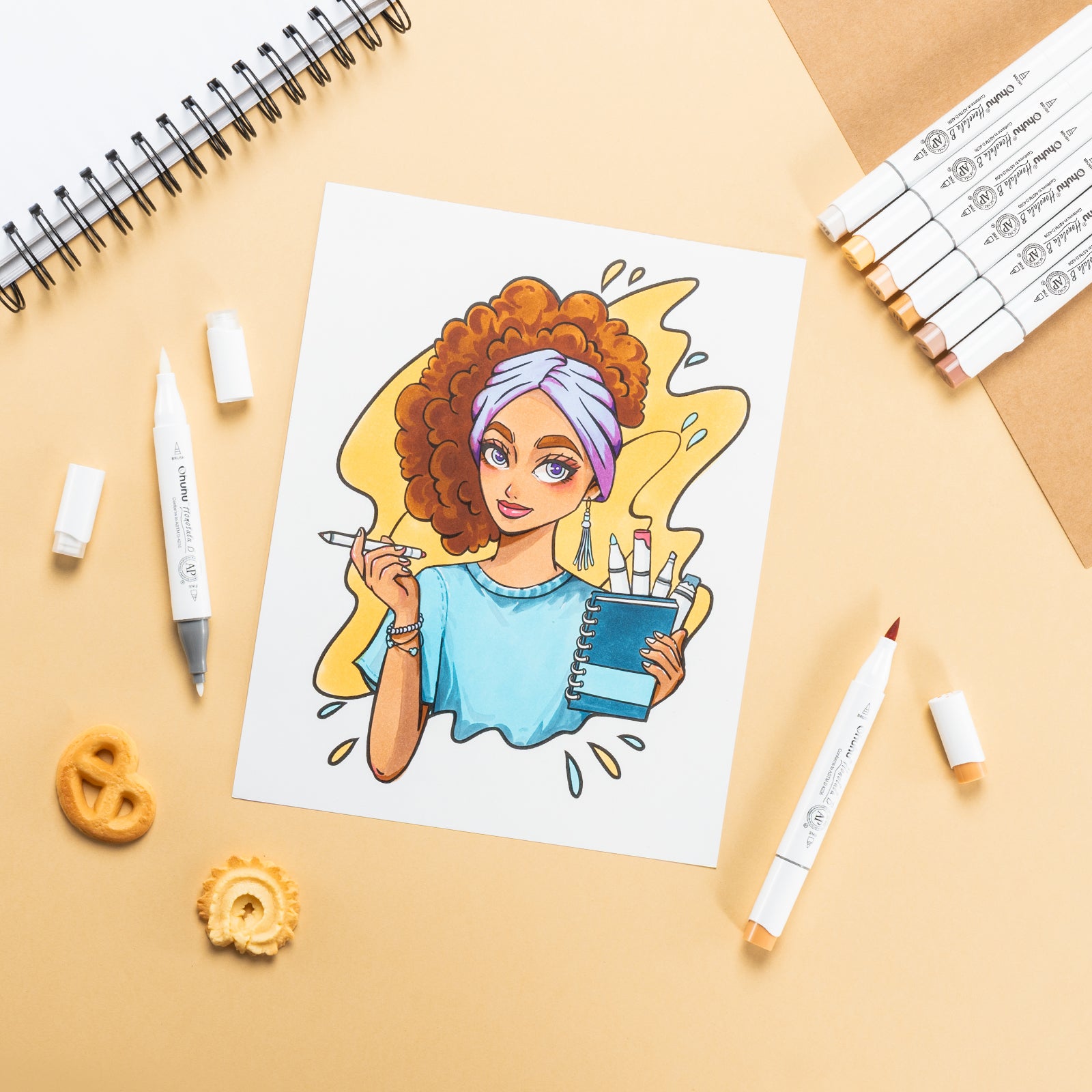 Ohuhu Honolulu イラストマーカー 24スキンカラー