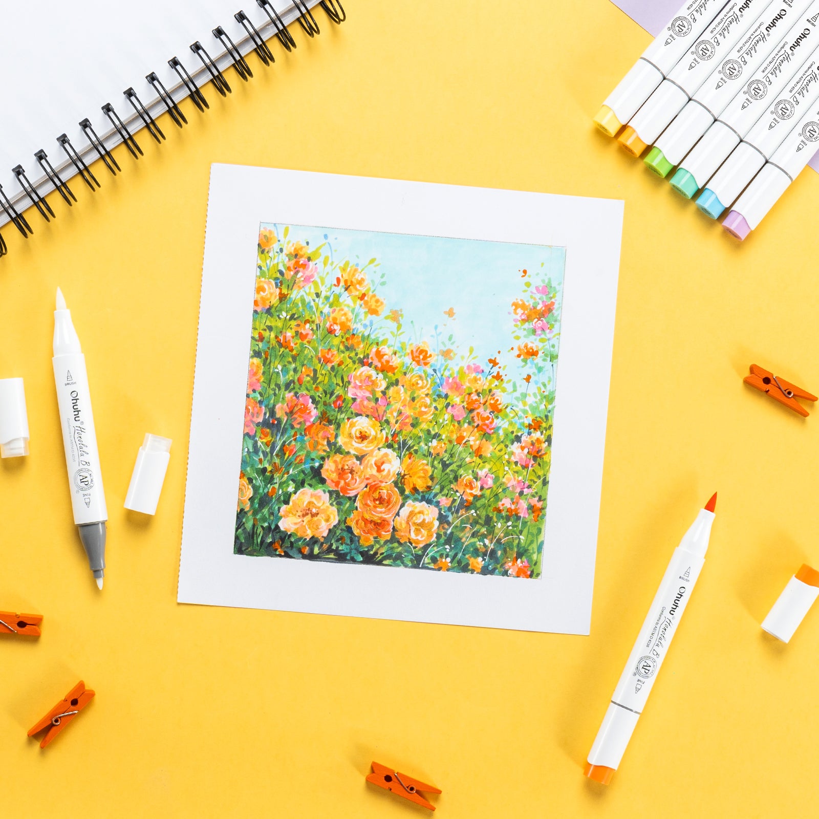 Ohuhu Honolulu イラストマーカー 48色 中間色