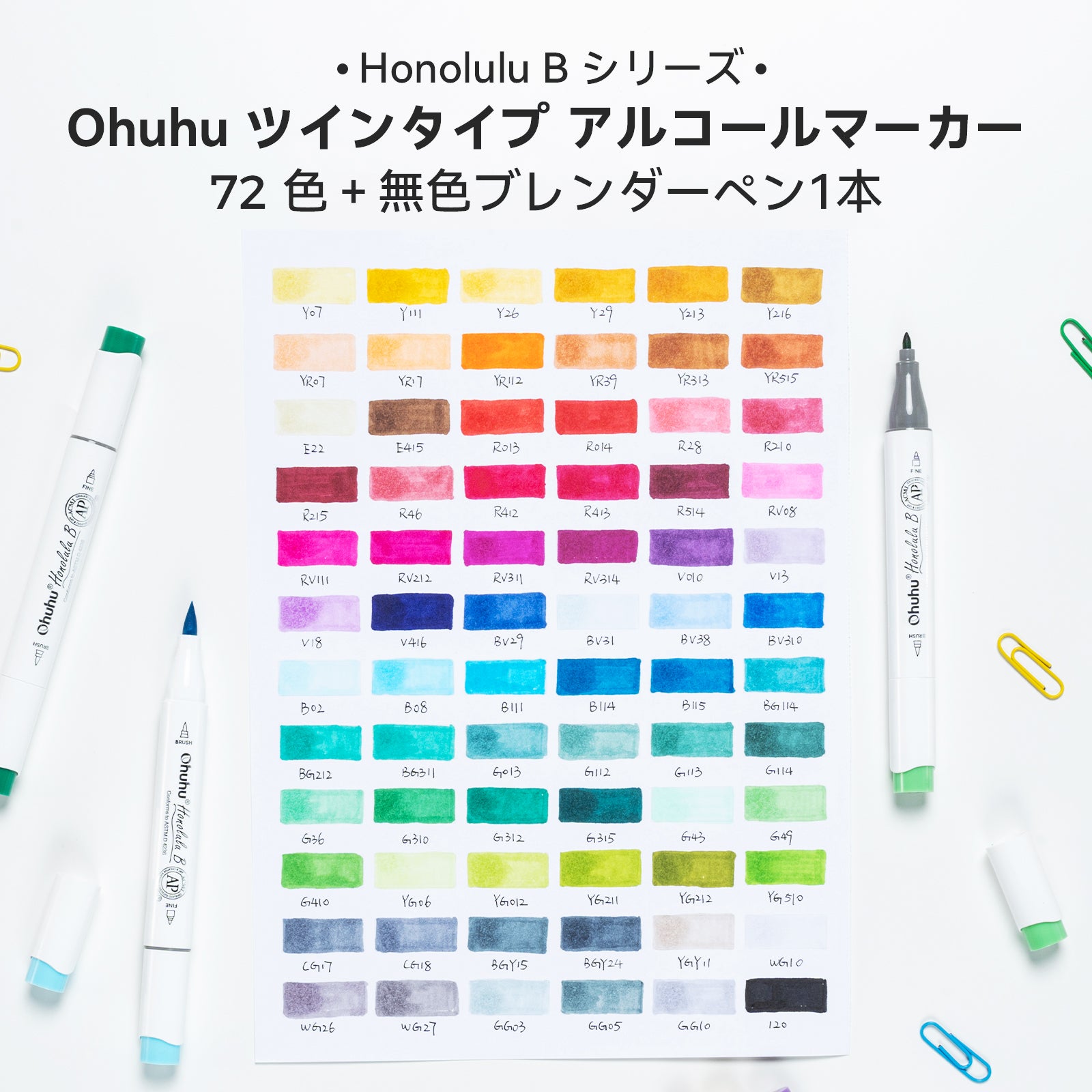 Ohuhu Honolulu イラストマーカー 72色