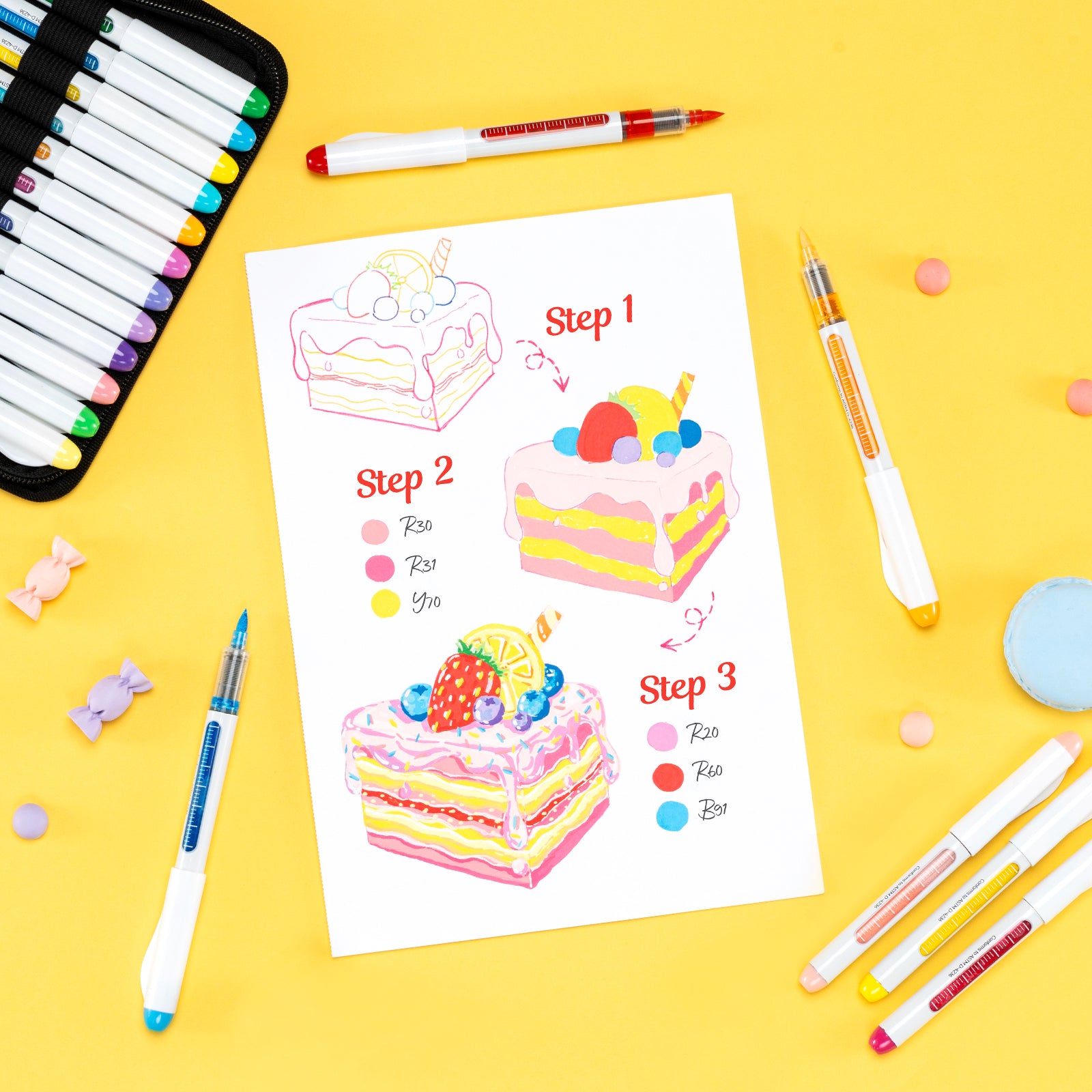 Ohuhu Nahuku 直液式アクリルマーカー 24色セット