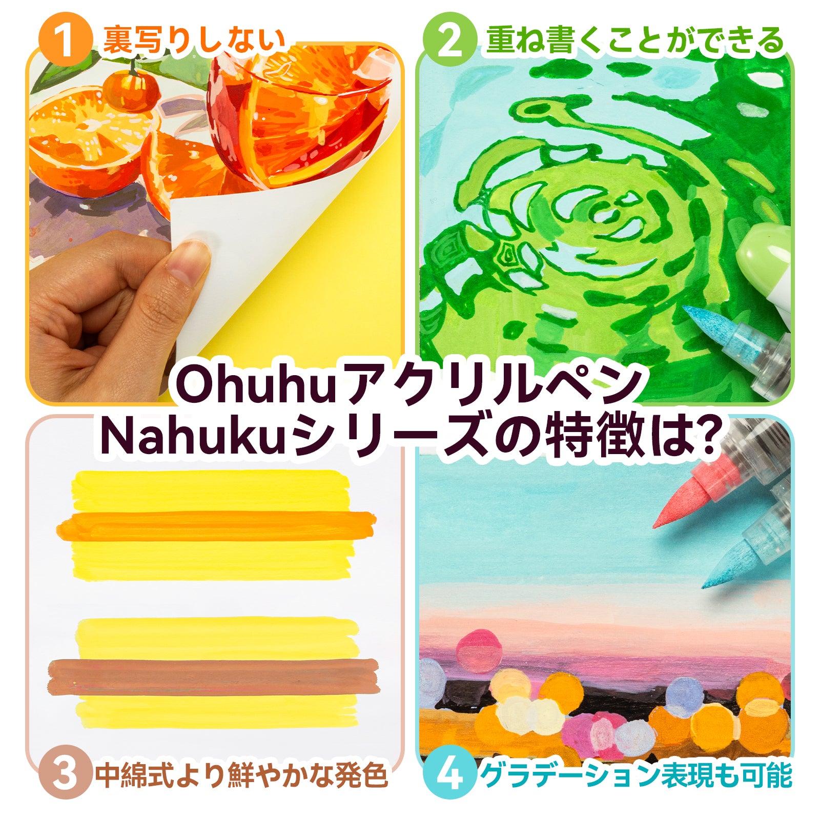 Ohuhu Nahuku 直液式アクリルマーカー 24色セット