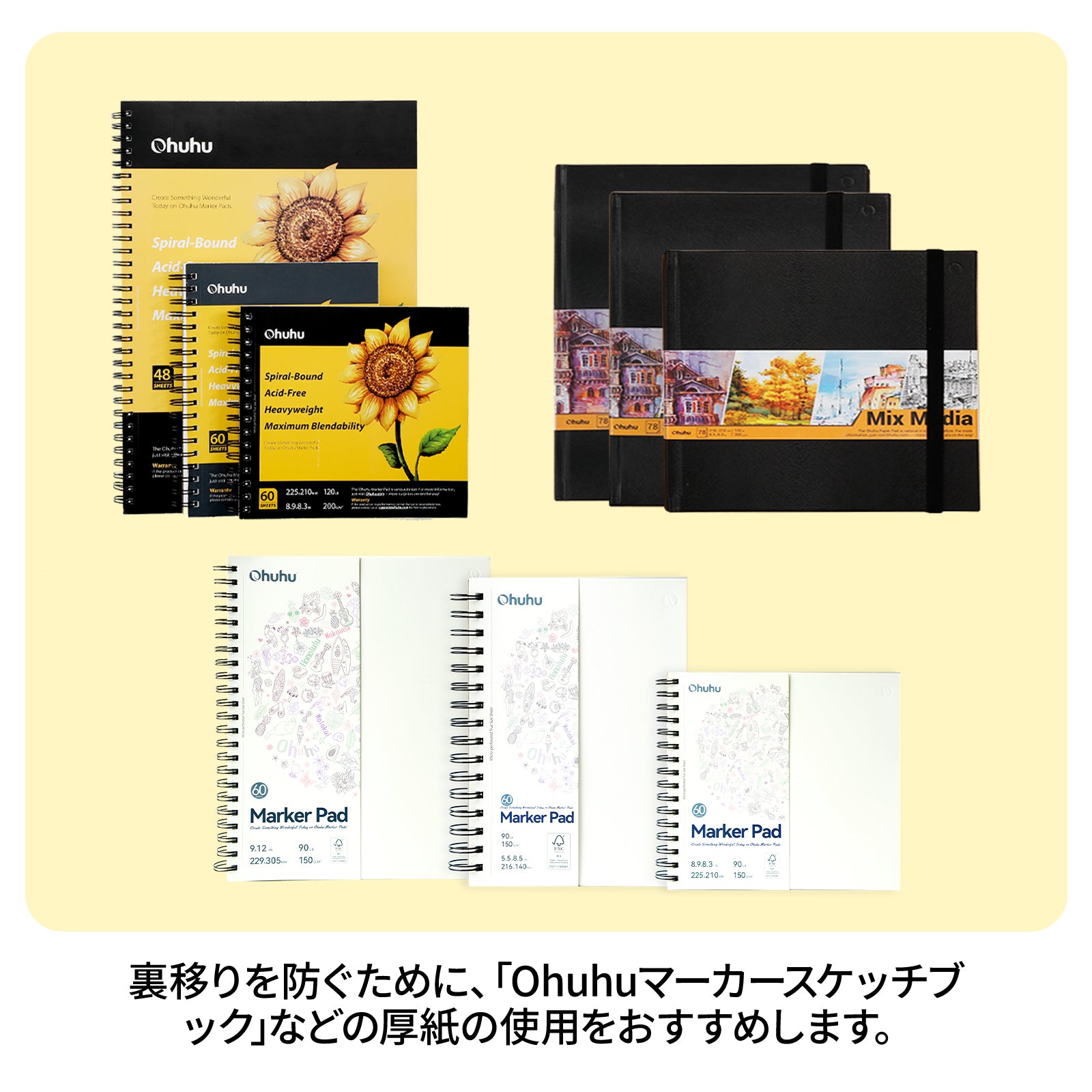 Ohuhu Honolulu Plus イラストマーカー プレミアムブラシ・太字