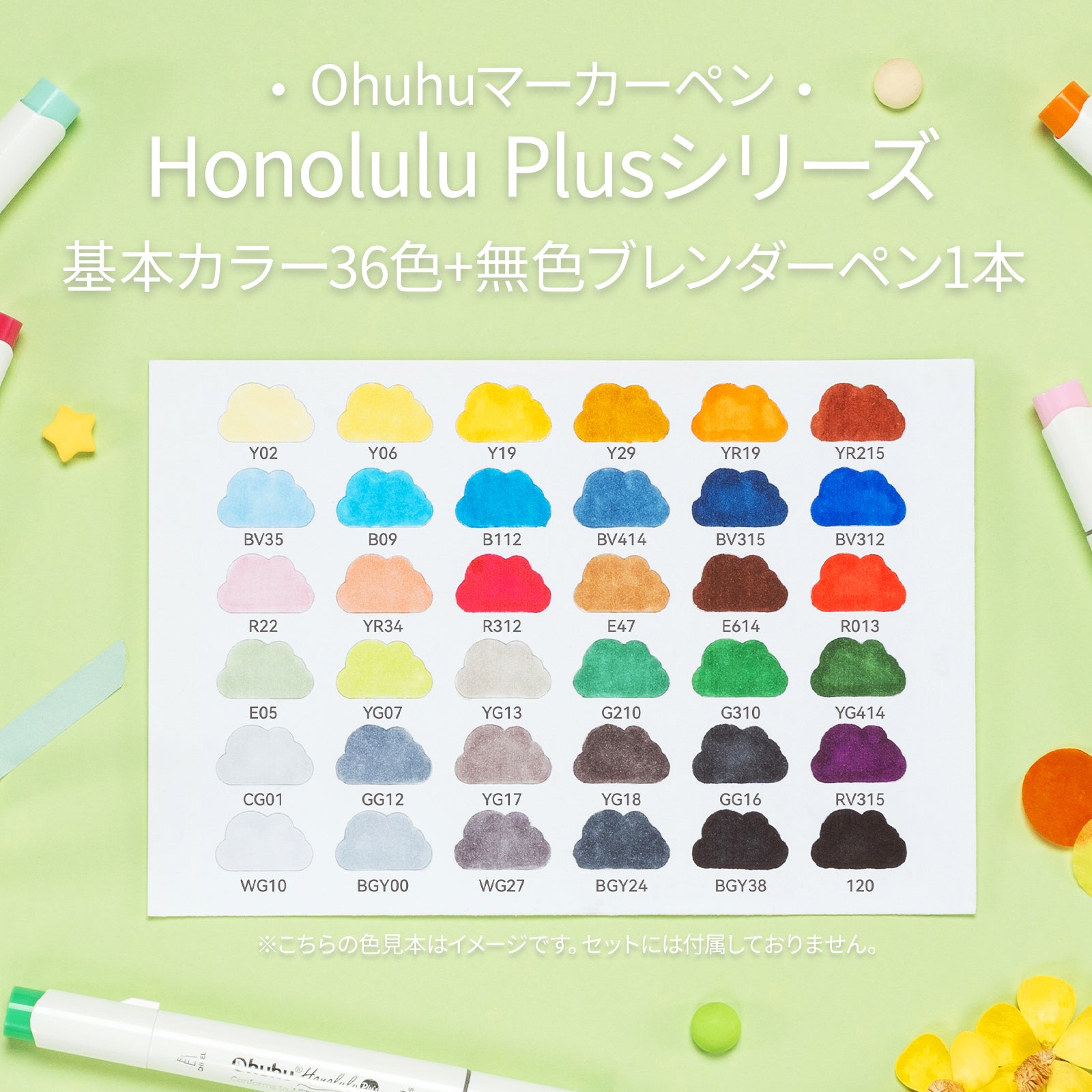 Ohuhu Honolulu Plus イラストマーカー プレミアムブラシ・太字
