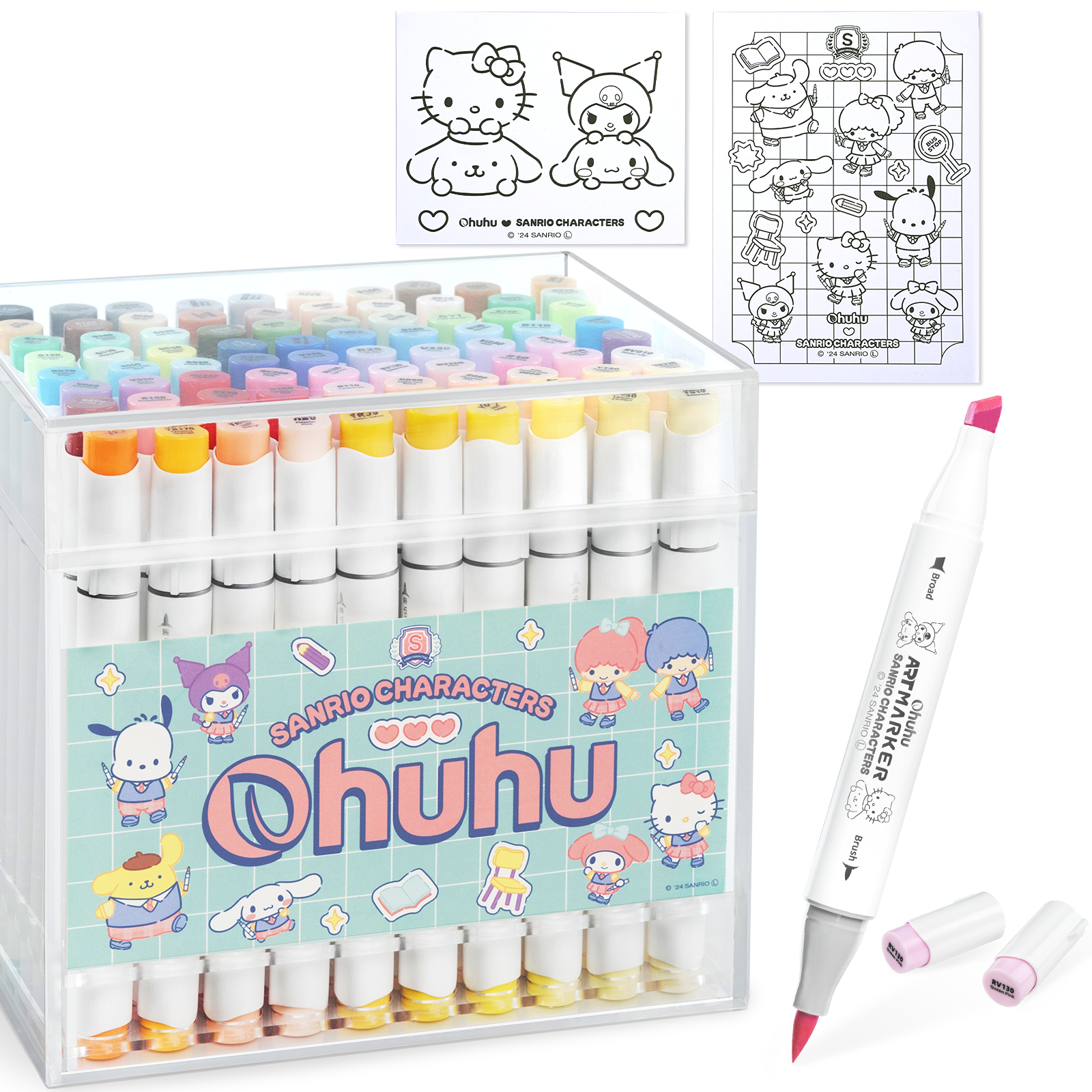 【 サンリオキャラクターズ×Ohuhu 】イラストマーカー 80色