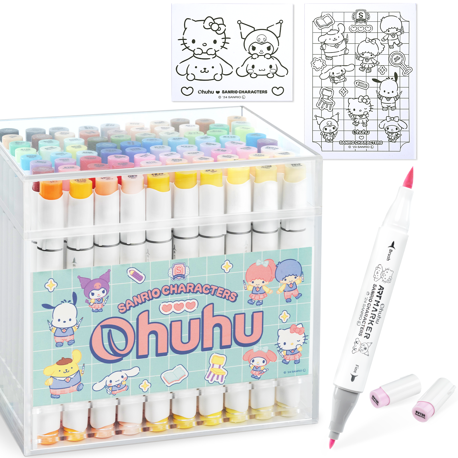 【 サンリオキャラクターズ×Ohuhu 】イラストマーカー 80色