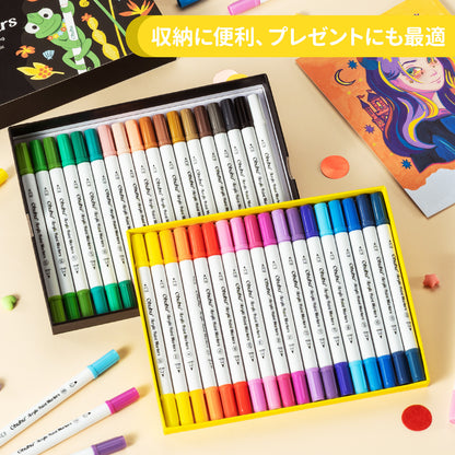 Ohuhu アクリルマーカー 36色 中綿式 筆・細字