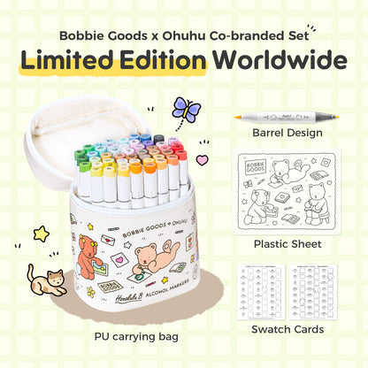 Ohuhu x Bobbie Goods イラストマーカー 48色 筆・細字