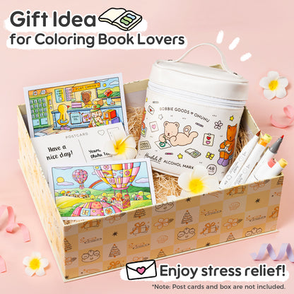 Ohuhu x Bobbie Goods イラストマーカー 48色 筆・細字