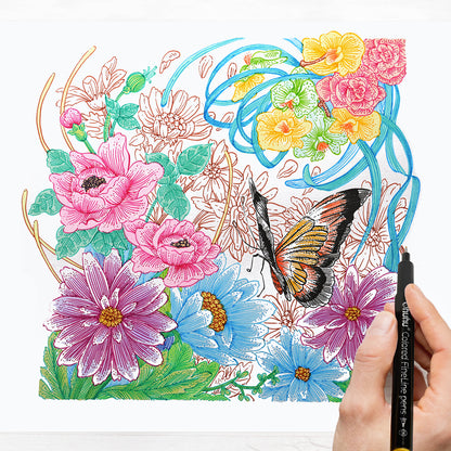 Ohuhu  ミリペン 12色 18本セット