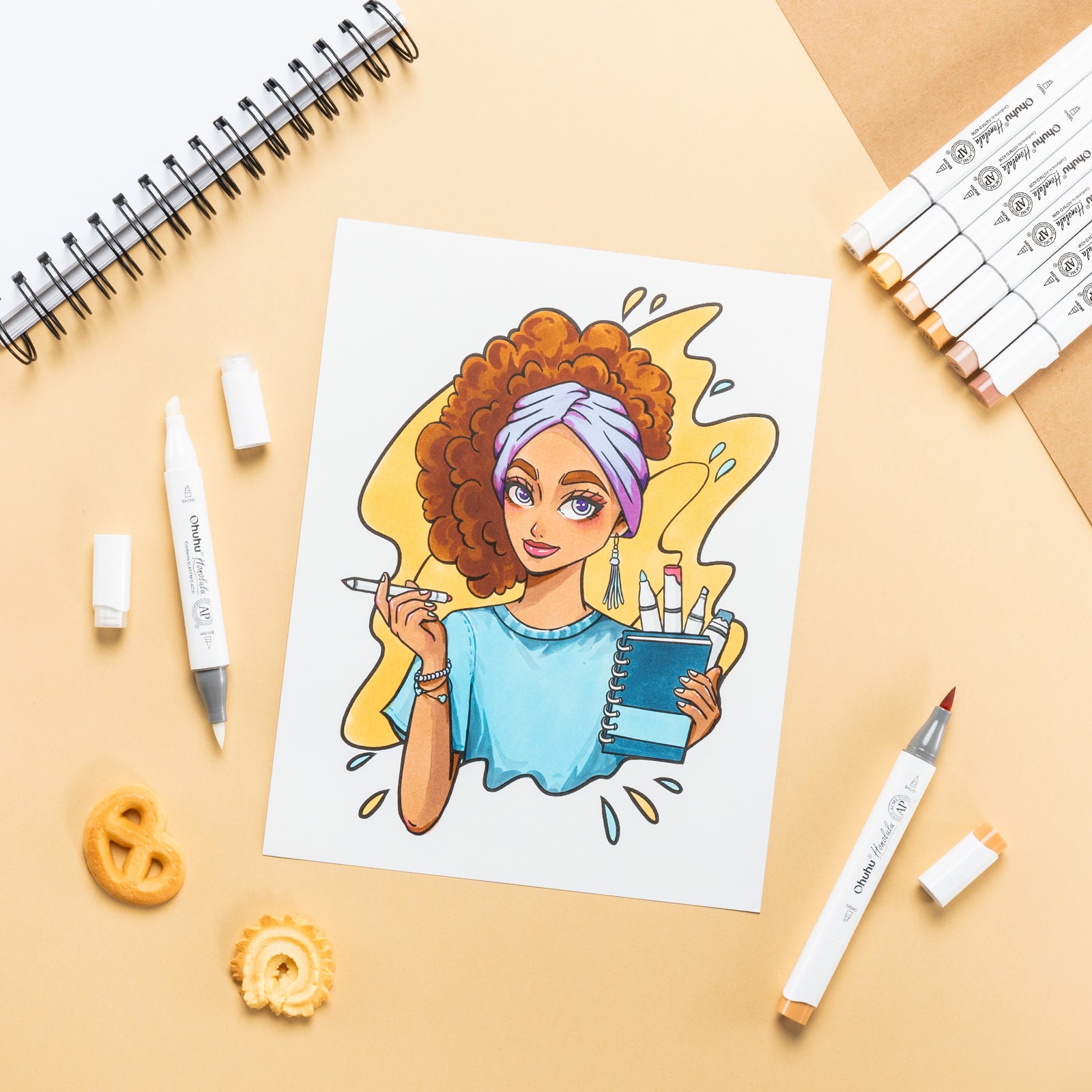 Ohuhu Honolulu イラストマーカー 24スキンカラー