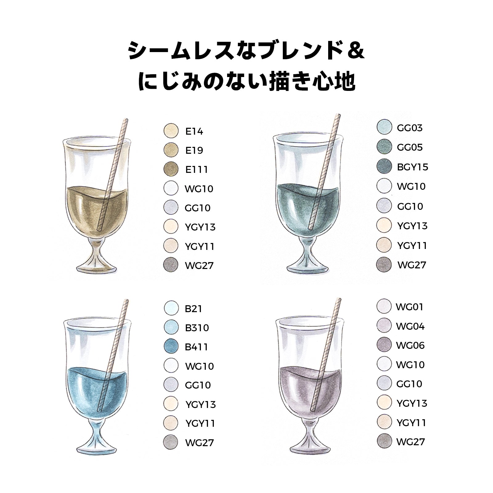 Ohuhu Honolulu イラストマーカー グレーカラー 36色 筆・太字 – Ohuhu