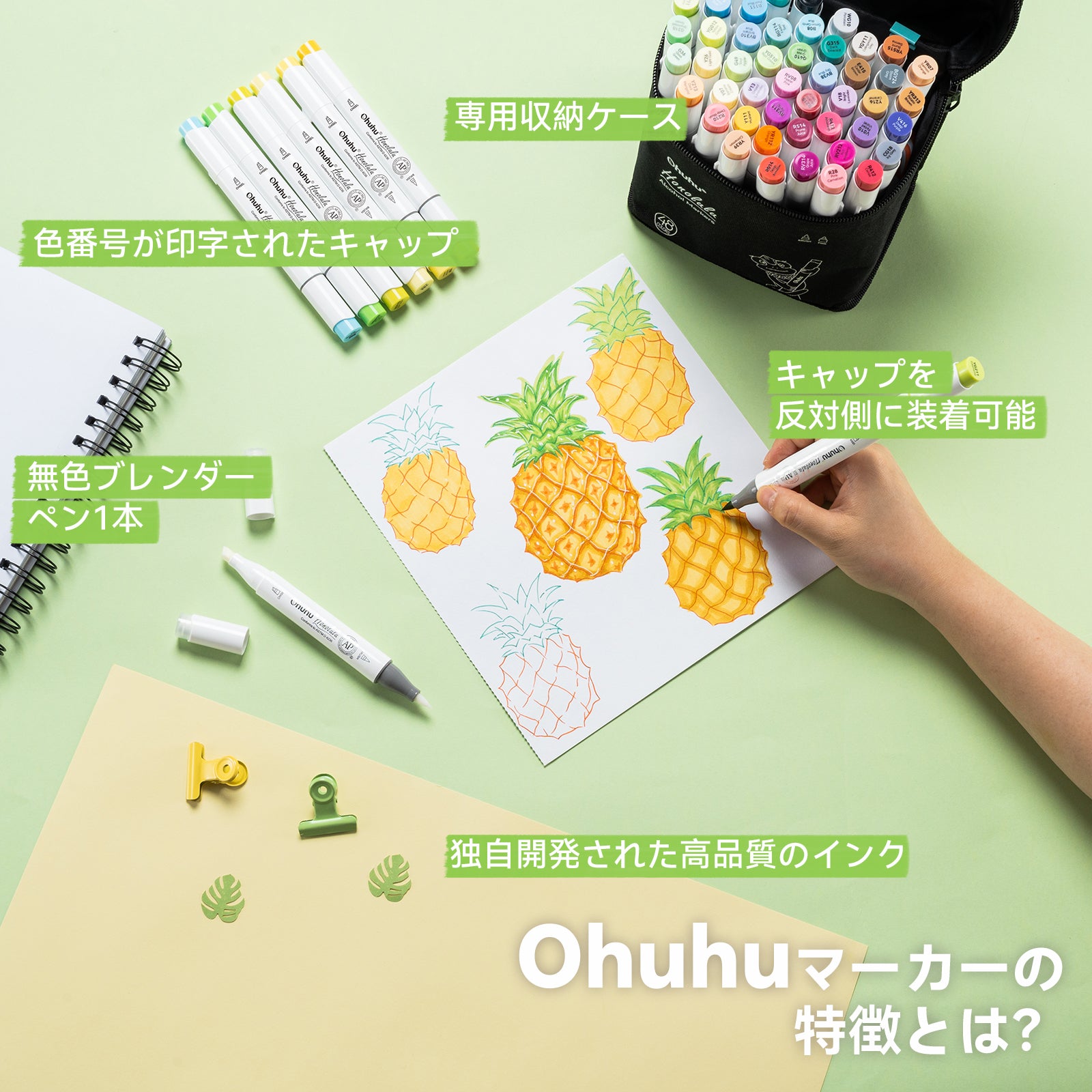 Ohuhu Honolulu イラストマーカー 48色 基本色 – Ohuhu Japan