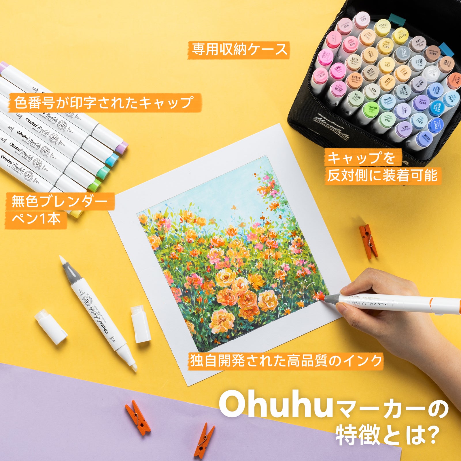 Ohuhu Honolulu イラストマーカー 48色 中間色 – Ohuhu Japan