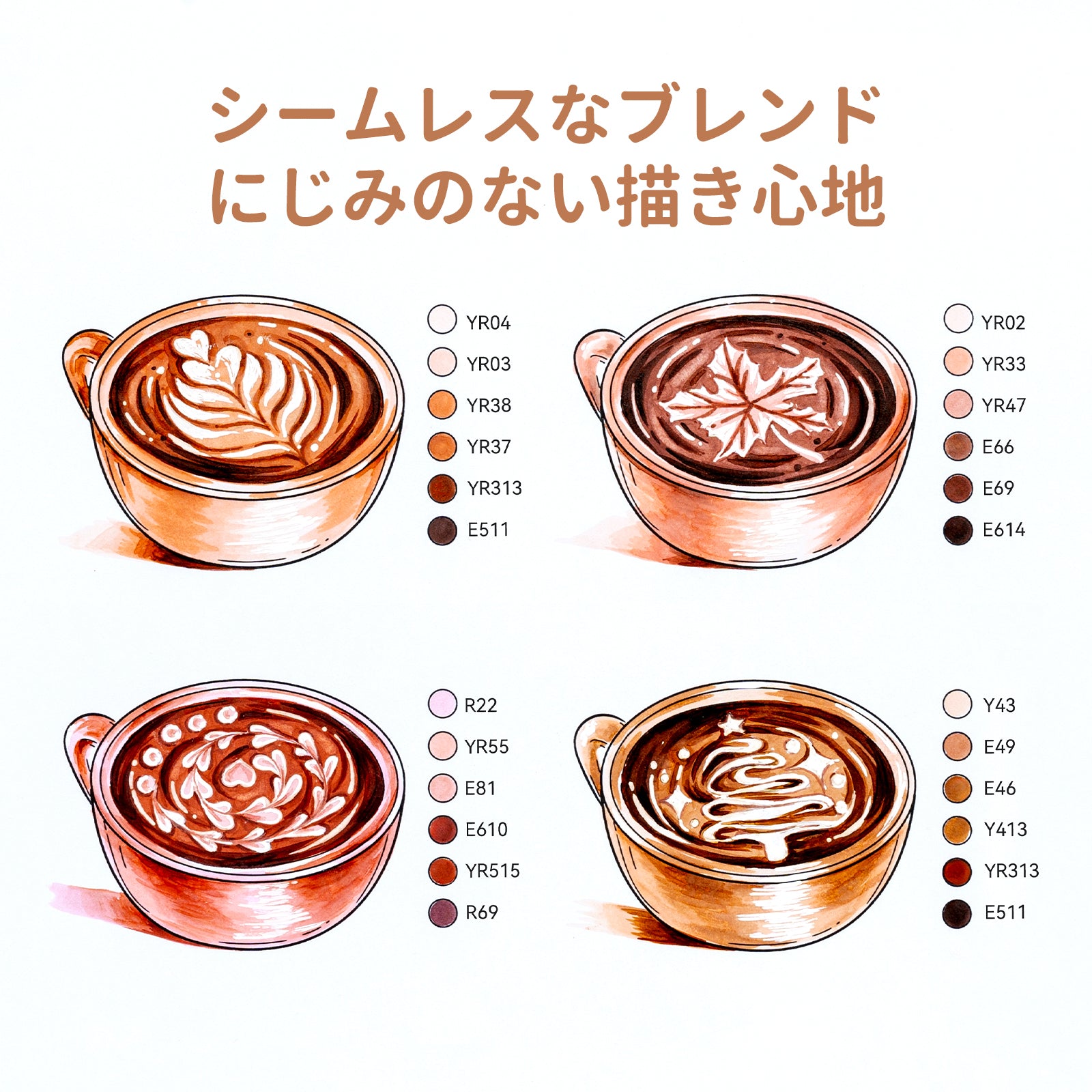 Ohuhu Honolulu S 24スキンカラー イラストマーカー 筆・ソフトチゼル
