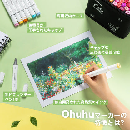 Ohuhu Oahu イラストマーカー 100色 太細両端