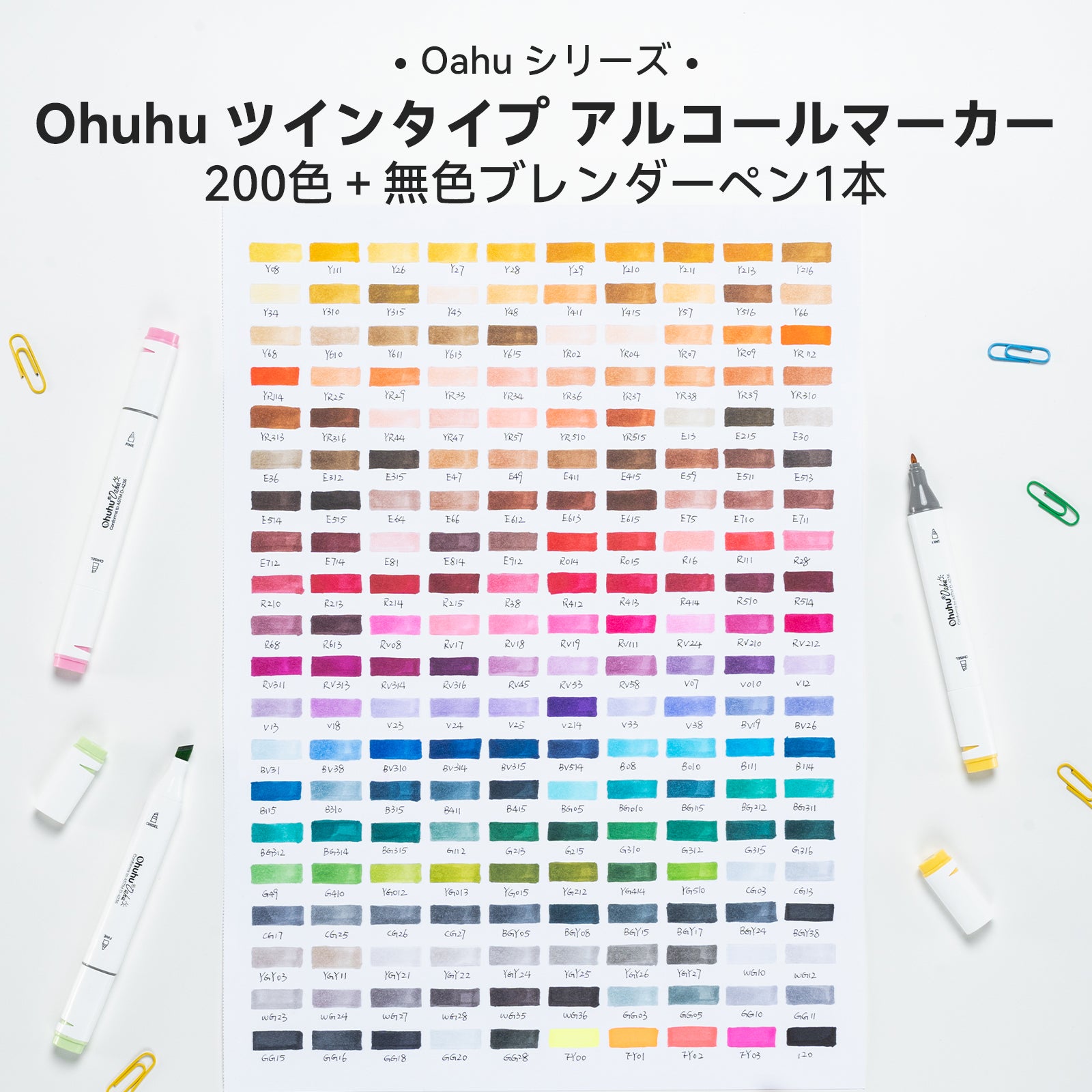 Ohuhu Oahu イラストマーカー 200色 太細両端 – Ohuhu Japan