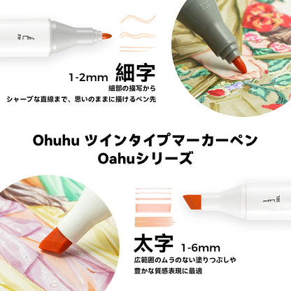 Ohuhu Oahu イラストマーカー 200色 太細両端