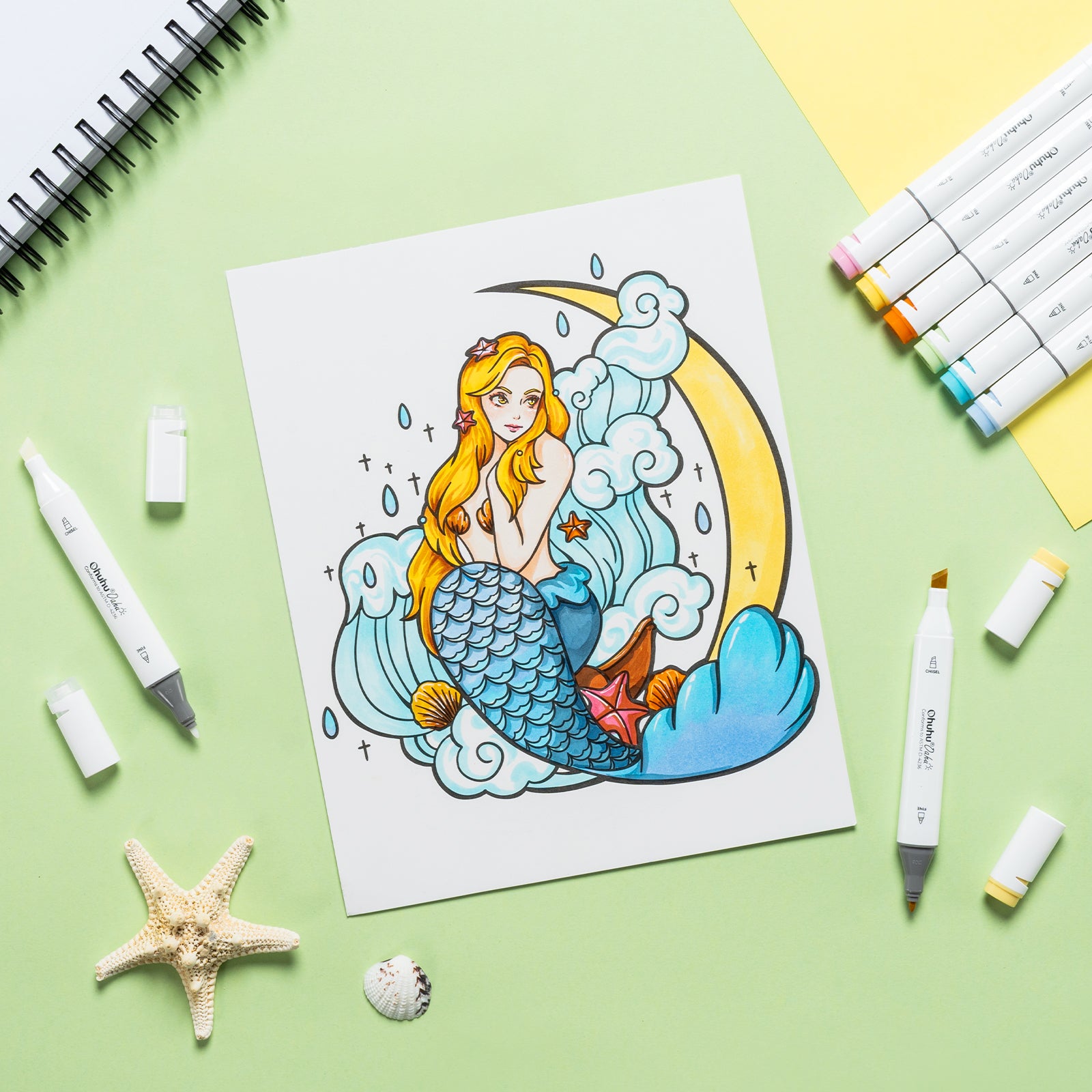 Ohuhu Oahu イラストマーカー 200色 太細両端
