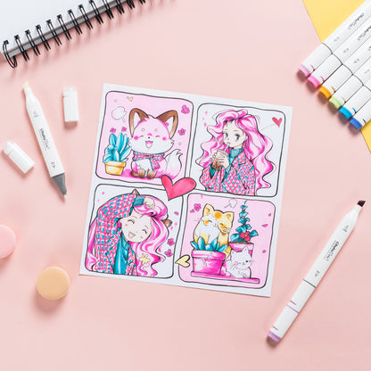 Ohuhu Oahu イラストマーカー 120色 太細両端