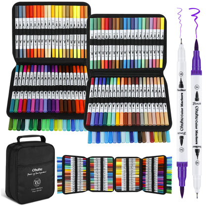 Ohuhu Maui 水性マーカー 160色　筆・極細