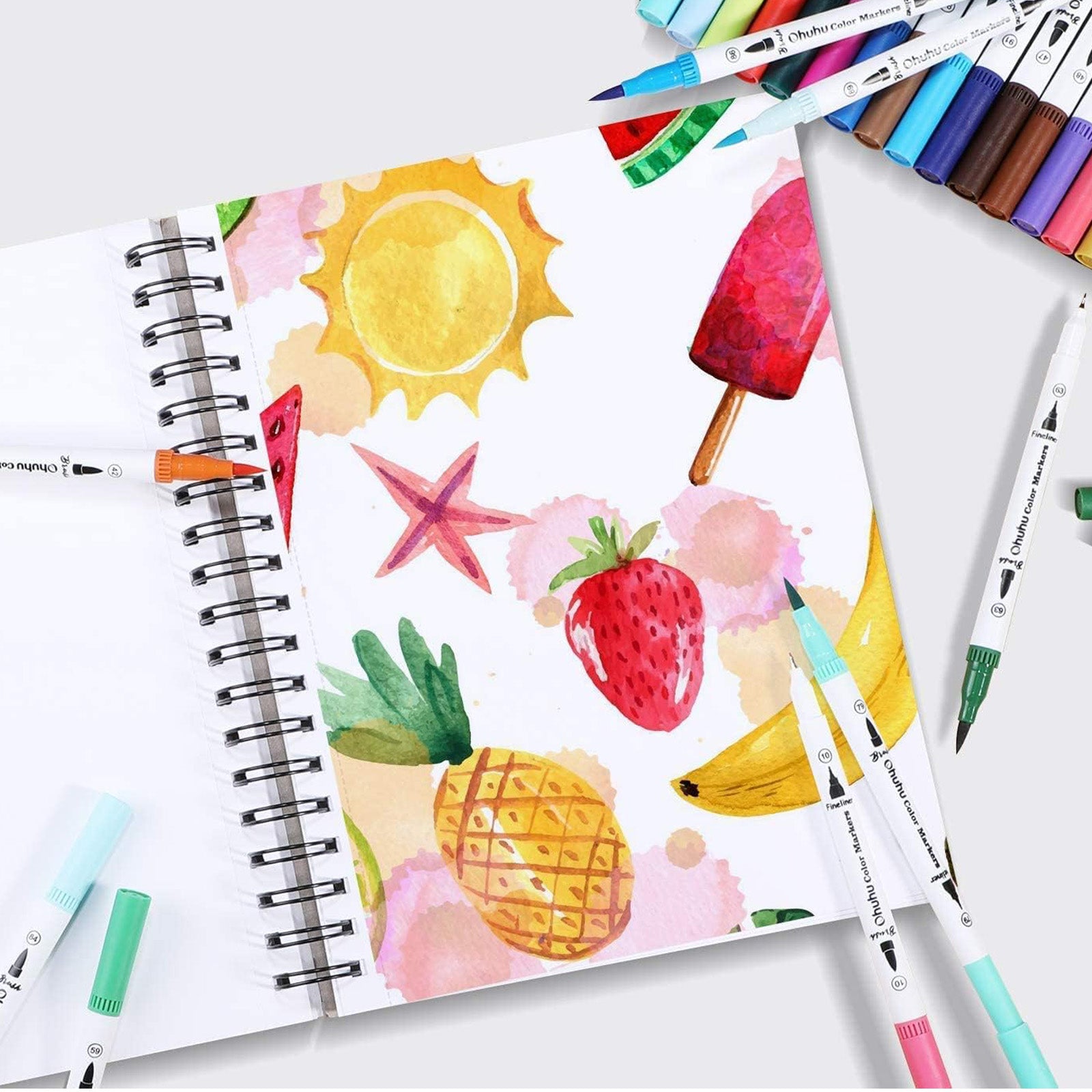 Ohuhu Maui 水性マーカー 160色　筆・極細