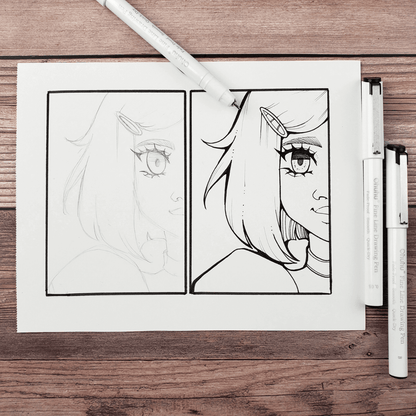 Ohuhu  ミリペン 黒 8本セット