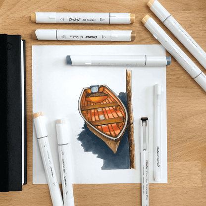 Ohuhu  ミリペン 黒 8本セット