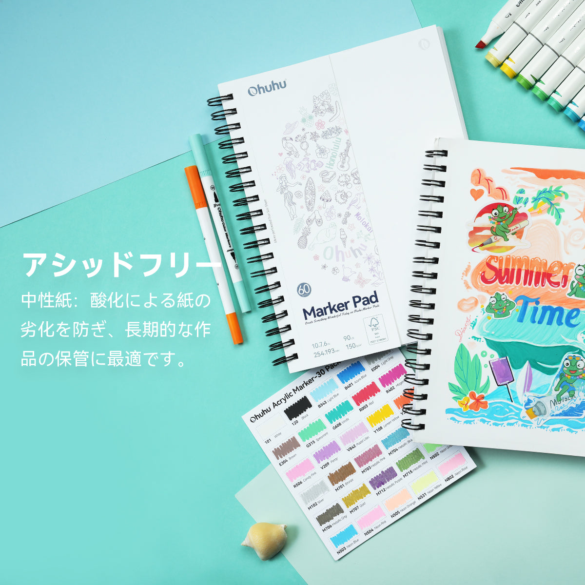 Ohuhu両面使えるスパイラルリングタイプスケッチブック