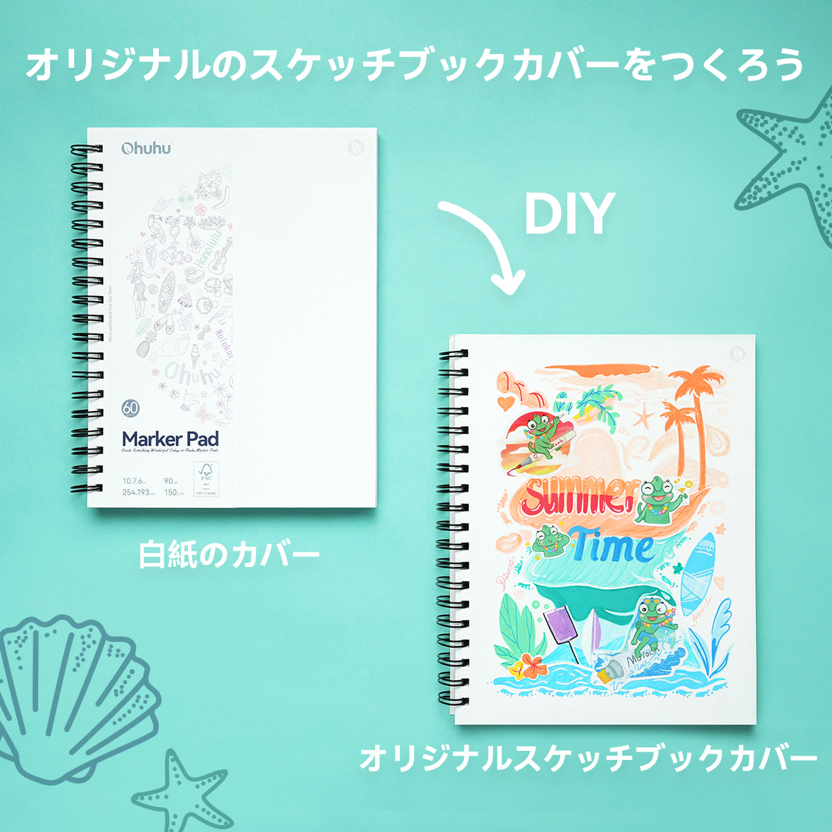 Ohuhu両面使えるスパイラルリングタイプスケッチブック