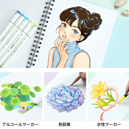 Ohuhu両面使えるスパイラルリングタイプスケッチブック