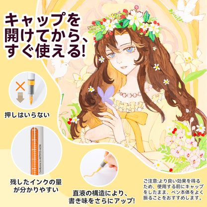 Ohuhu Nahuku 直液式アクリルマーカー  24色セット