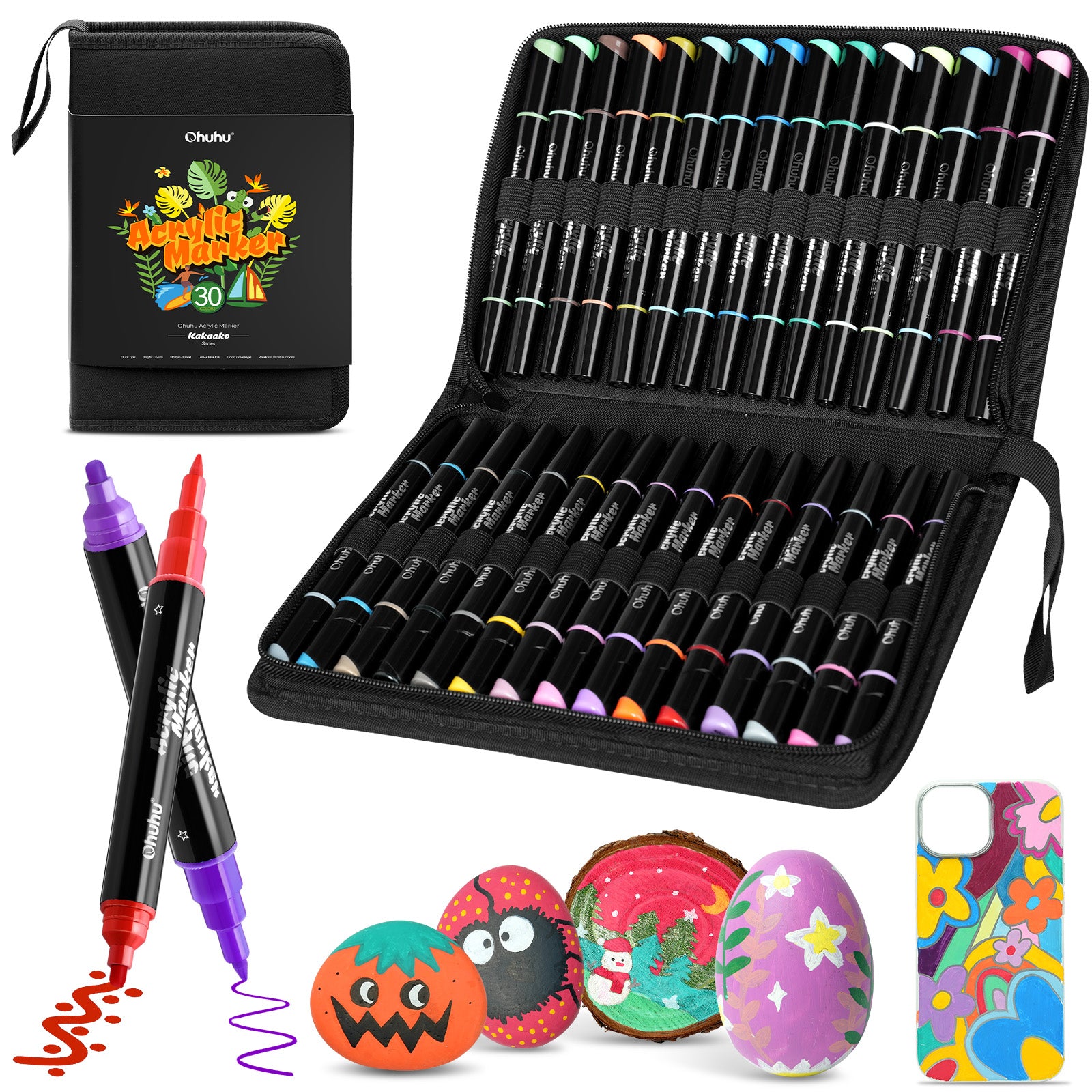 Ohuhu アクリルマーカー 30色
