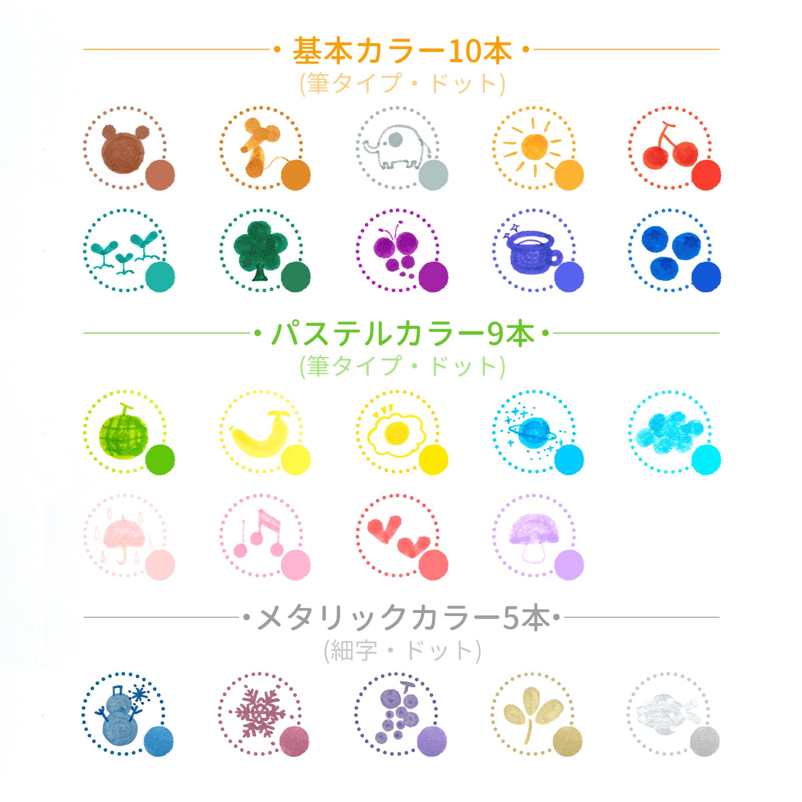 Ohuhu ドットマーカーペン 24色