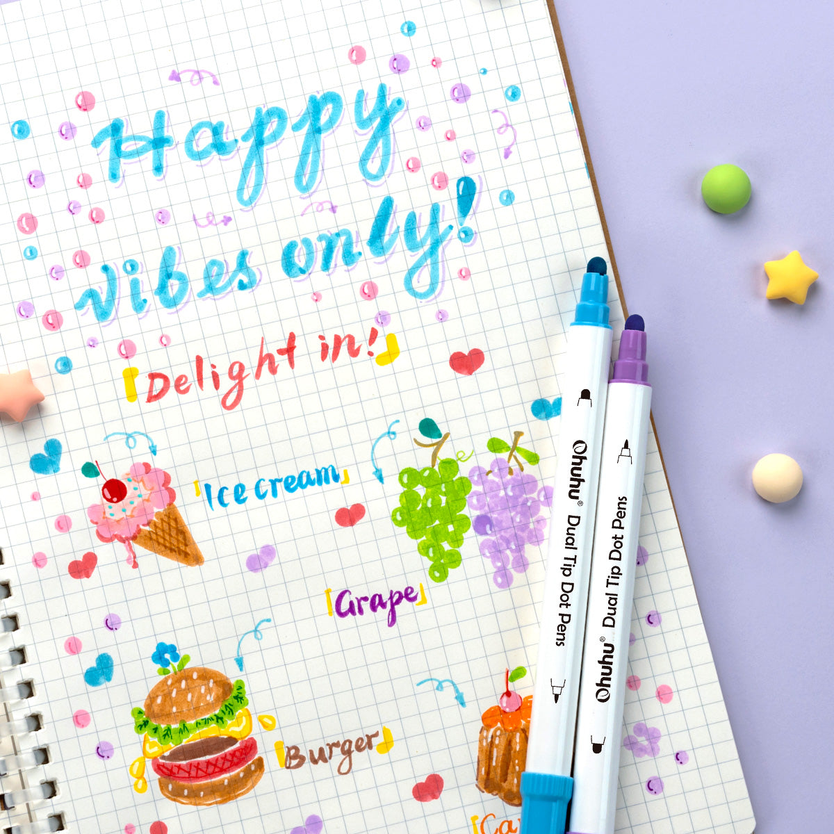 Ohuhu ドットマーカーペン 24色