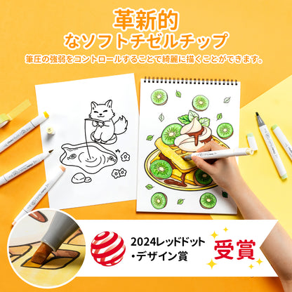 Ohuhu Honolulu S 48色 イラストマーカー  筆・ソフトチゼル