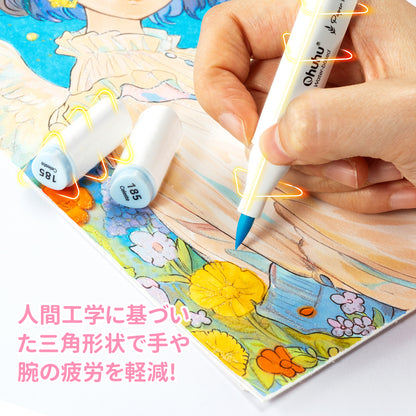 Ohuhu  紙にやさしい水性マーカー  60色