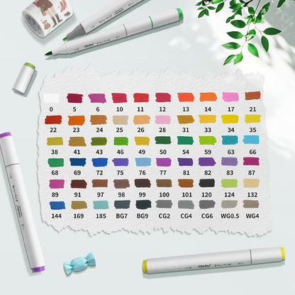 Ohuhu  紙にやさしい水性マーカー  60色