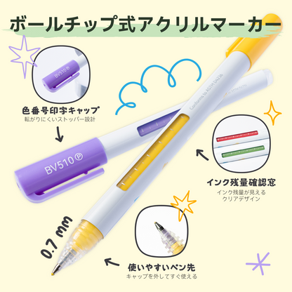 Ohuhu Wai Momiシリーズボールペンタイプアクリルマーカー36色セット