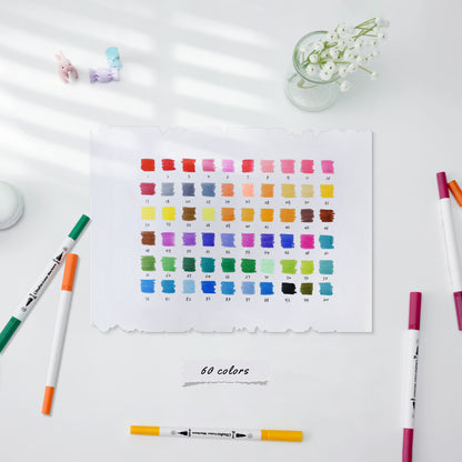 Ohuhu Maui 水性マーカー 60色  筆・極細